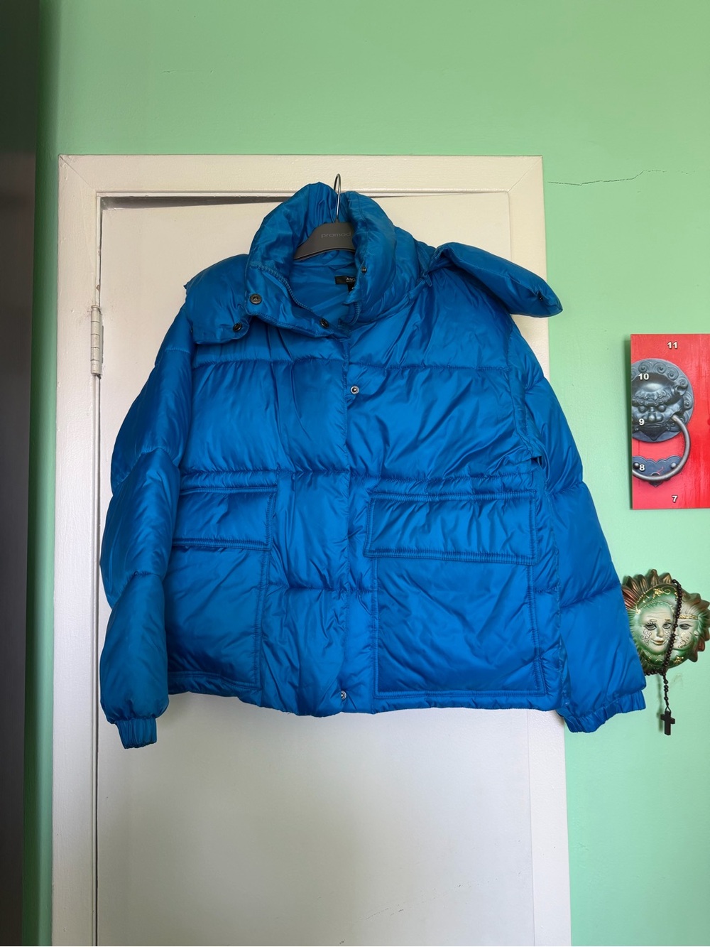 Bright Blue Puffy Winter Jacket